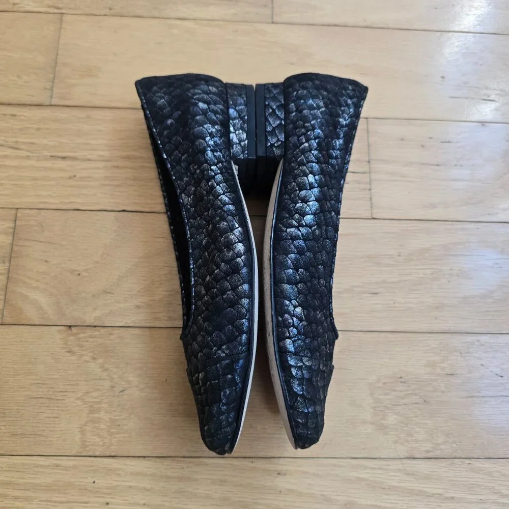 VANELi | whimsygoth metallic black square toe ballet flats | KIDS 4.5